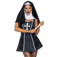 Костюм черниці Leg Avenue, М, Naughty Nun 2 предмети, чорний