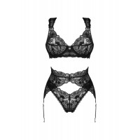 Мереживний комплект із 3 предметів Obsessive Donna Dream 3-pcs set M/L