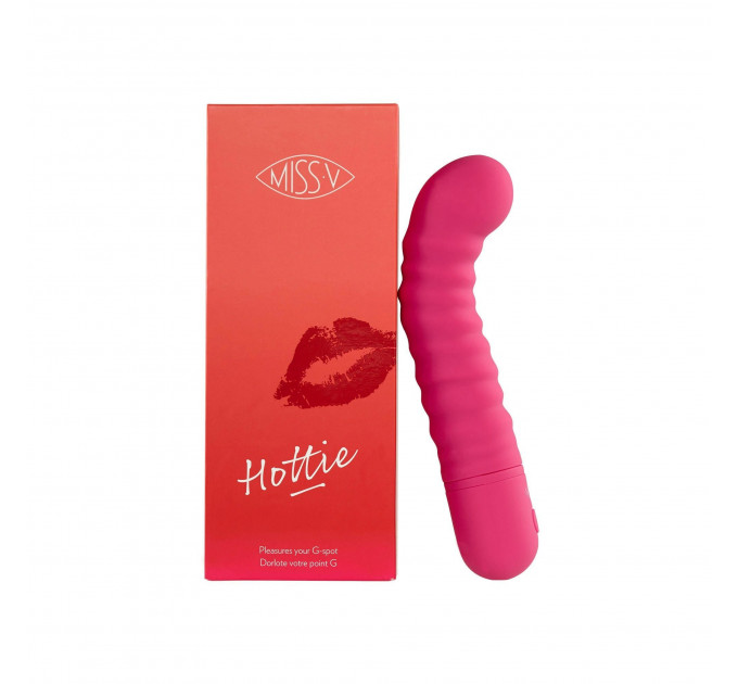 Вибратор для точки G рельефный Hottie Miss V, розовый