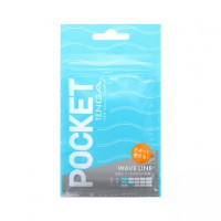 Мини мастурбатор нереалистичный Tenga Pocket Wave Line, с рельефом, белый