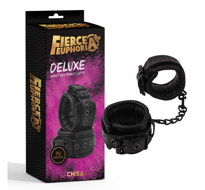 Наручники Chisa Fierce Euphoria Deluxe, черные