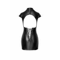 Платье виниловое F309 Noir Handmade Fantasy с вырезом на спине, со шнуровкой, черное, размер M
