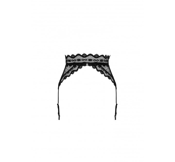 Пояс для чулок Obsessive Marrbel с узорами, черный, L/XL