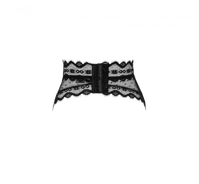 Пояс для чулок Obsessive Marrbel с узорами, черный, L/XL