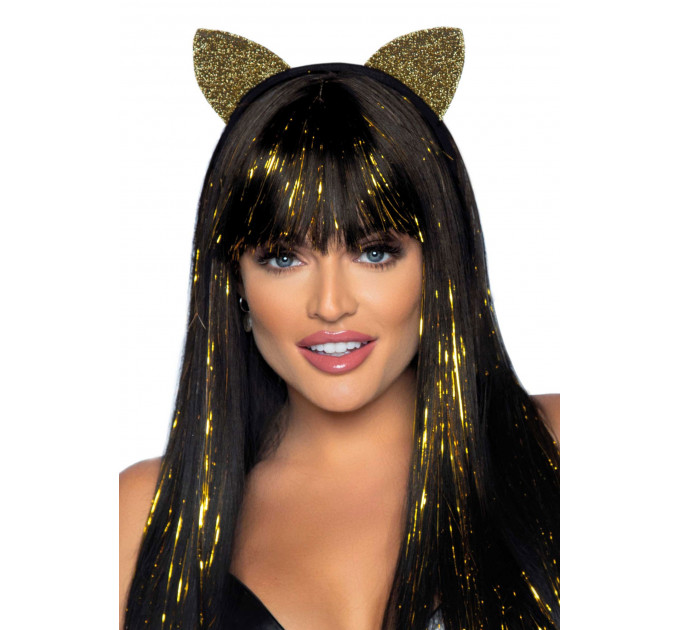 Повязка на голову с кошачьими ушками Leg Avenue Glitter cat ear headband O/S