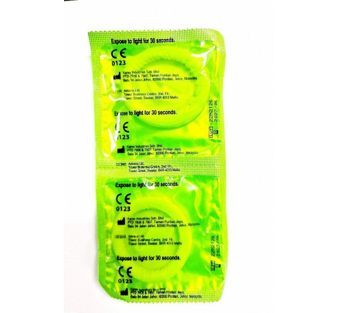 Презервативи, що світяться в темряві, Pasante Glow Condoms, 53 мм (ціна за 6 штук)