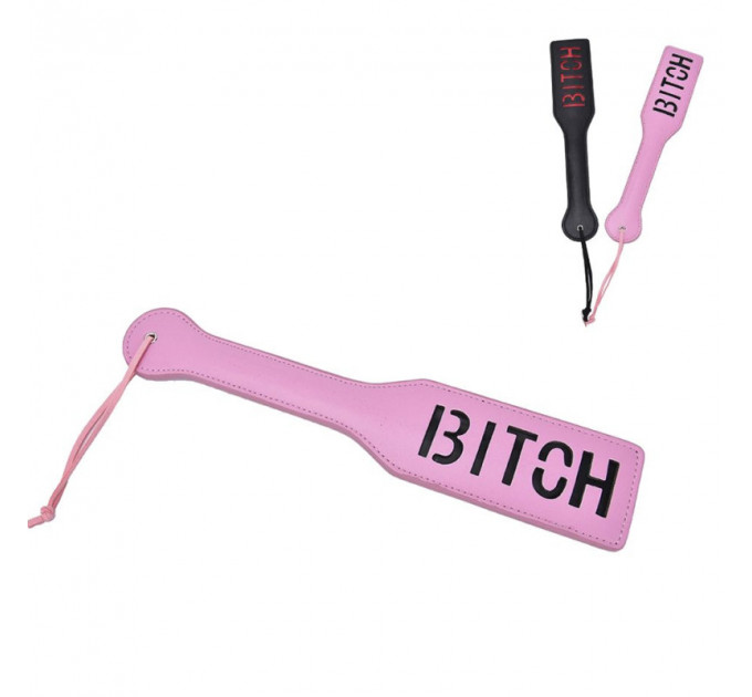 Шлепалка квадратная с надписью Bitch PADDLE, розовая, 31,5 см