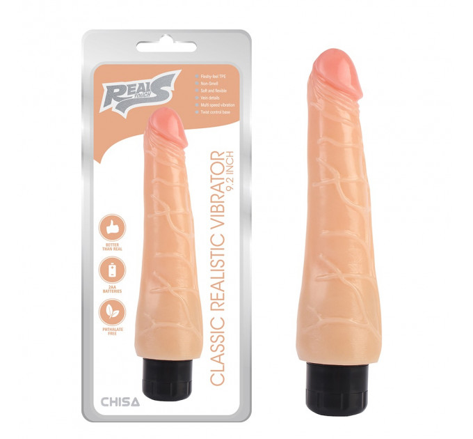 Вибратор реалистичный на батарейках Chisa Real Touch S Classic Realistic, бежевый