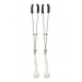 Зажимы на соски с бусинами Tweezers With Pearls Taboom, серебряные