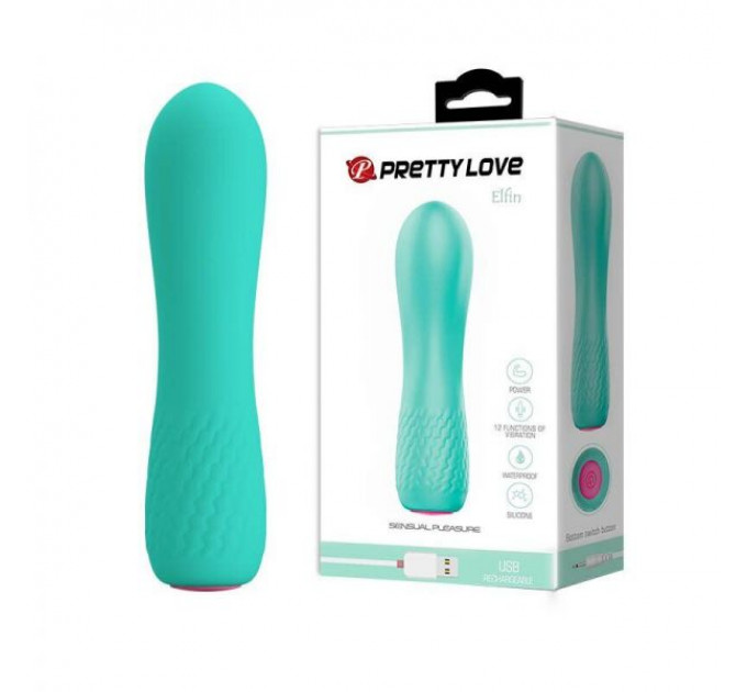 Мини вибромассажер Pretty Love ELFIN USB , Mint