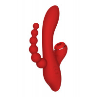 Потрійний вібратор із вакуумною стимуляцією Dream Toys RED REVOLUTION ANNA