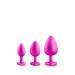 Набор анальных пробок с камнями Blush Bling Plugs Training Kit, розовый