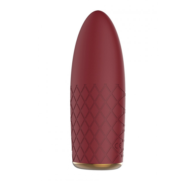 Компактный вибромассажер с рельефной поверхностью Dream Toys Marly, бордовый, 11 х 4 см
