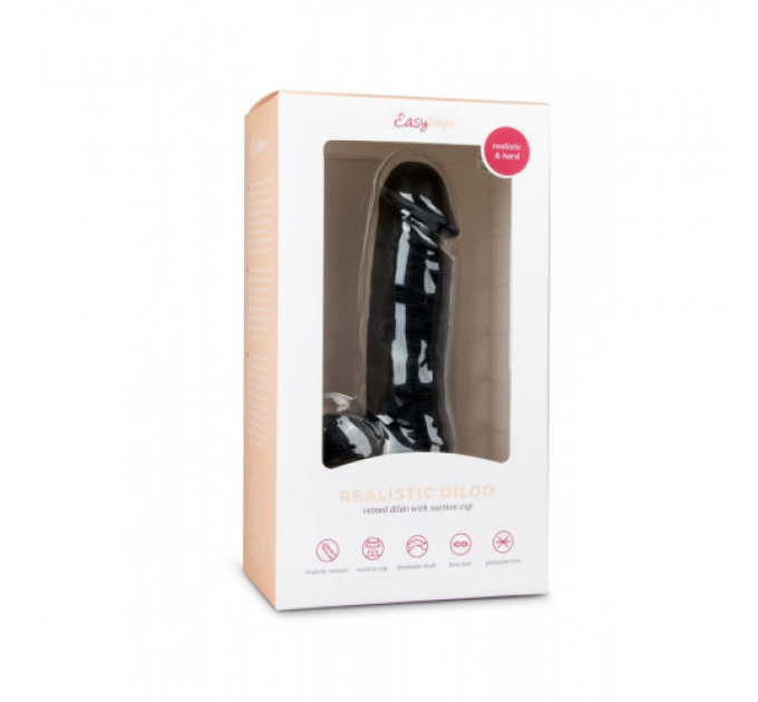 Фаллоимитатор EasyToys Realistic Dildo - 17,5 см черный