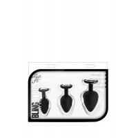 Набор анальных пробок LUXE BLING PLUGS TRAINING KIT WHITE GEMS