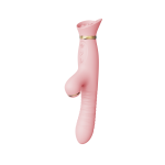 Вибратор с ротацией и вакуумной стимуляцией ZALO ROSE RABBIT PINK