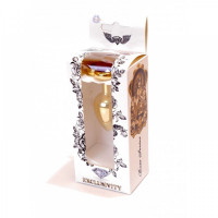 Анальна пробка з каменем Plug-Jewellery Gold Heart PLUG- Red розмір S