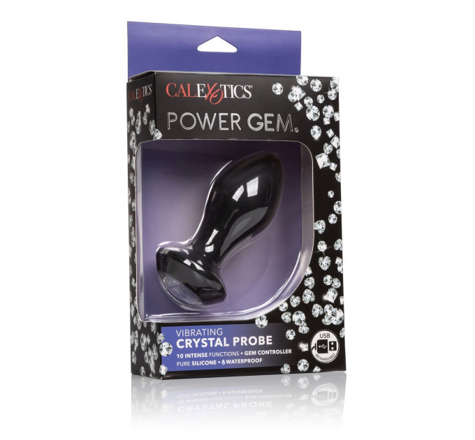 Анальная пробка с вибрацией Crystal Probe камень прозрачный California Exotic