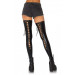 Чулки со шнуровкой Leg Avenue Wetlook, черные, M/L