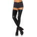 Чулки со шнуровкой Leg Avenue Wetlook, черные, M/L