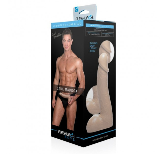 Фаллоимитатор реалистичный Fleshjack Boys Cade Maddox Silicone Dildo (RP), телесный, 22.8 х 5.5 см