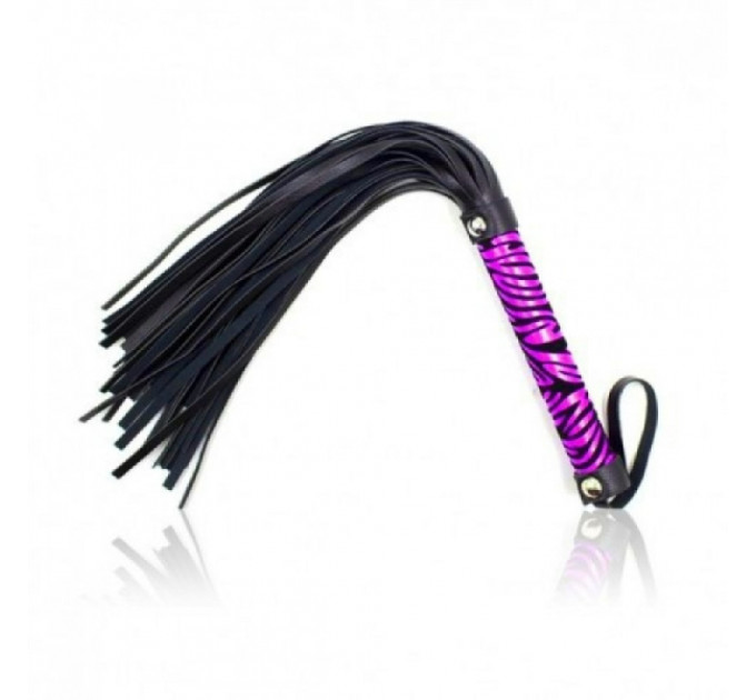 Флоггер DS Fetish леопард фиолетовый flogger M