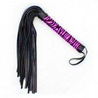Флогер DS Fetish леопард фіолетовий flogger M