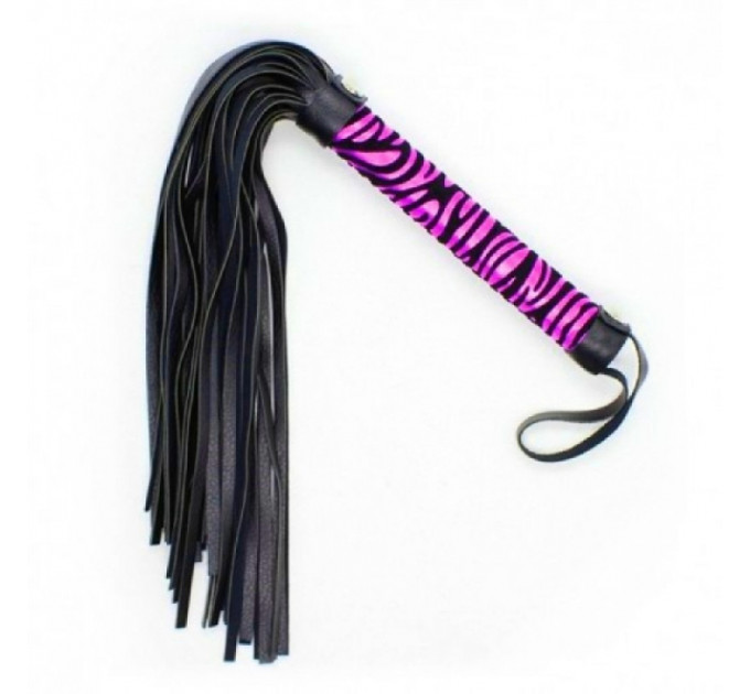 Флоггер DS Fetish леопард фиолетовый flogger M