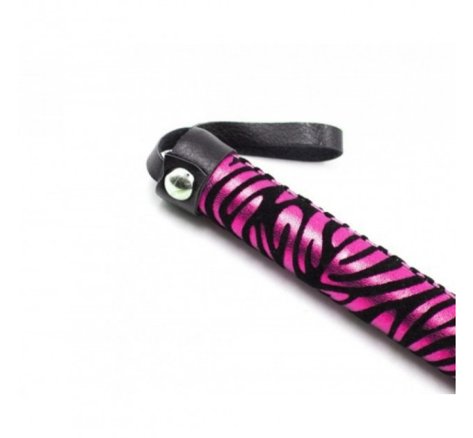 Флоггер DS Fetish леопард фиолетовый flogger M