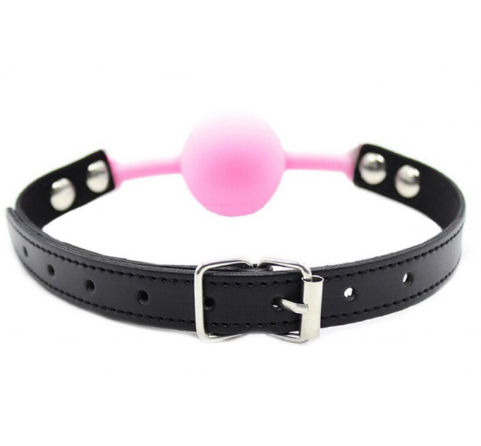 Кляп силиконовый Silicone ball gag metal accesso pink