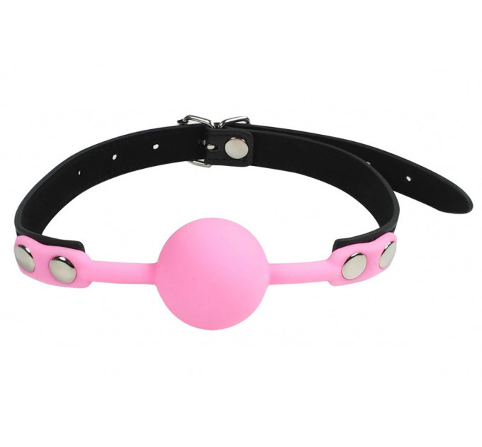 Кляп силиконовый Silicone ball gag metal accesso pink