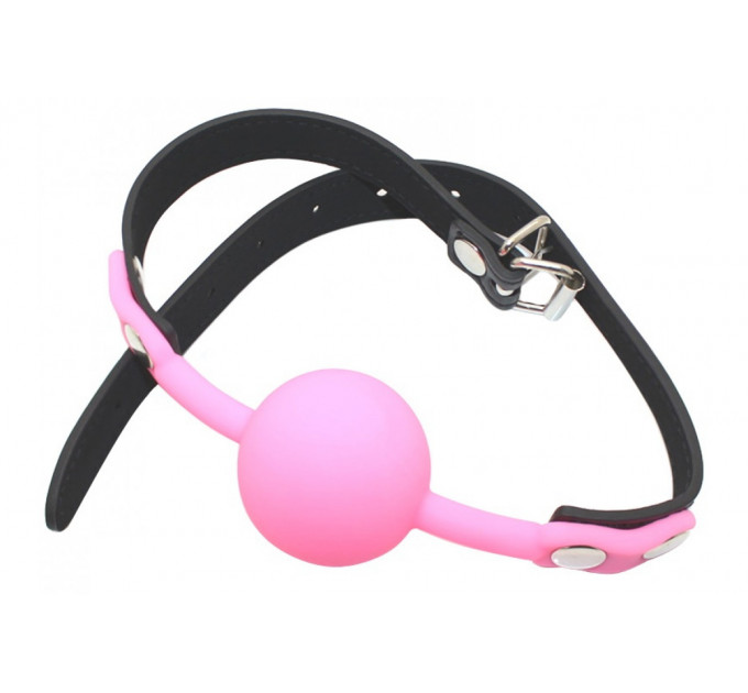 Кляп силиконовый Silicone ball gag metal accesso pink