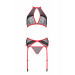 Комплект белья с поясом для чулок SATARA SET red S/M - Passion