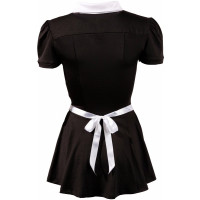 Костюм горничной Cottelli Collection Waitress Set с воротником и кружевным фартухом, черно-белый, S