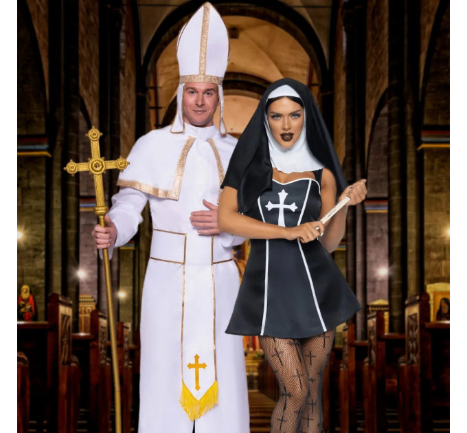 Костюм черниці Leg Avenue, S, Naughty Nun 2 предмети, чорний