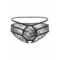 Кружевные трусики с открытой интимной зоной Jade Daring Intimates, черные, S/M