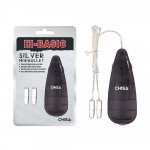 Мини-вибропули серебристые CHISA Hi-Basic Mini Twins Bullet с черным проводным пультом