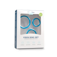 Набір ерекційних кілець 4,5,6 см. Cockring set - drie maten - blauw