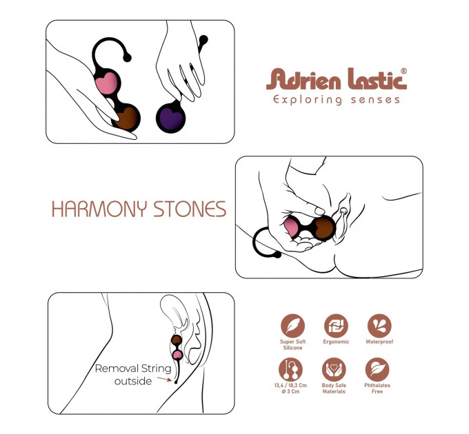 Набір кульок Кегеля Adrien Lastic Harmony Stones з натуральним камінням
