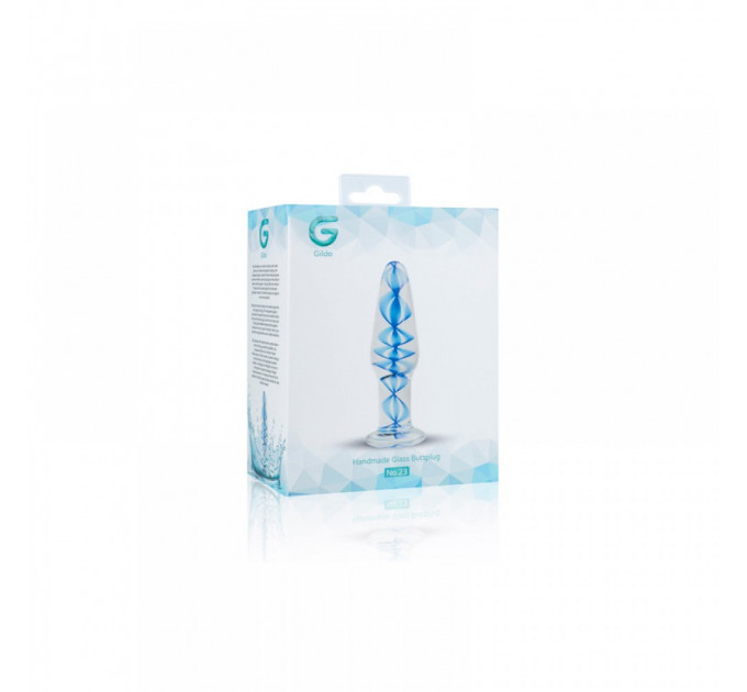 Пробка стекло голубая спираль Gildo Glass Buttplug No. 23