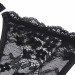 Стринги кружевные Star Night с декором стразами Love, черные, M