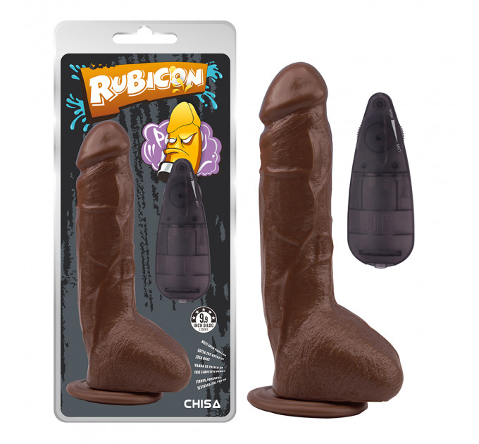 Вибратор реалистичный с присоской и пультом Chisa Rubicon, коричневый