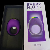 Вибрационное эрекционное кольцо Every Night Toys со светодиодом и 7 режимами вибрации, фиолетовый