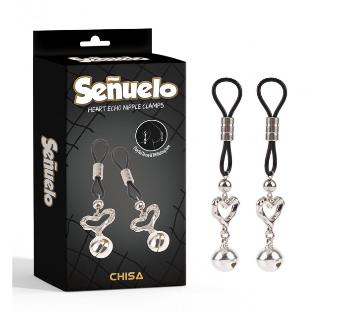 Зажимы на соски CHISA Senuelo Heart Echo Nipple Clamps с колокольчиками