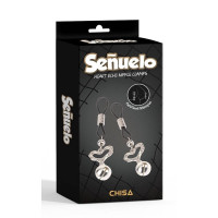 Затискачі на соски CHISA Senuelo Heart Echo Nipple Clamps з дзвіночками