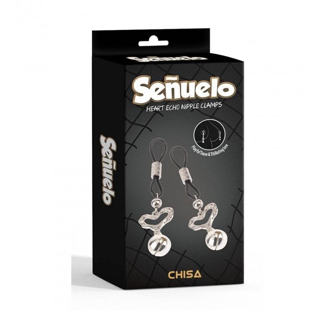 Зажимы на соски CHISA Senuelo Heart Echo Nipple Clamps с колокольчиками