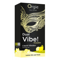 Рідкий вібратор Orgie DUAL VIBE! коктейль Джин-тонік лимон, 15 мл