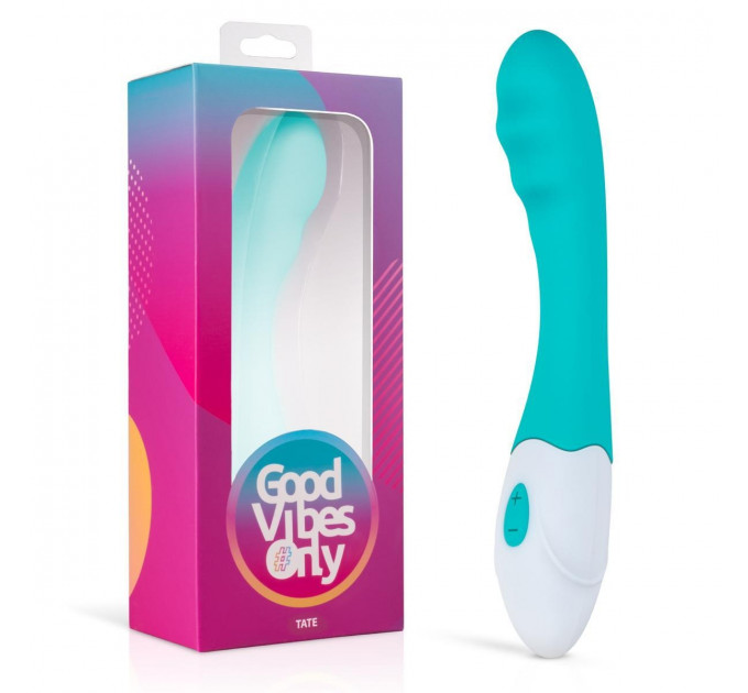 Вибратор для точки G Tate Good Vibes Only, силиконовый, голубой, 20 х 3.2 см