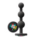 Анальная пробка с кристаллом GLAMS RIPPLE RAINBOW GEM BLACK