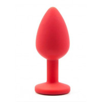Анальна пробка Red Silicone Green, M